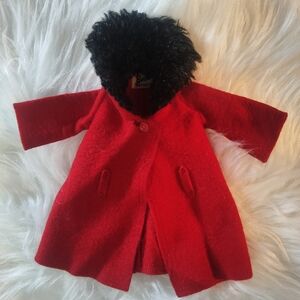 1960’s Barbie Doll #819 Japan Vintage It’s Cold Outside Red Coat with Black Fur